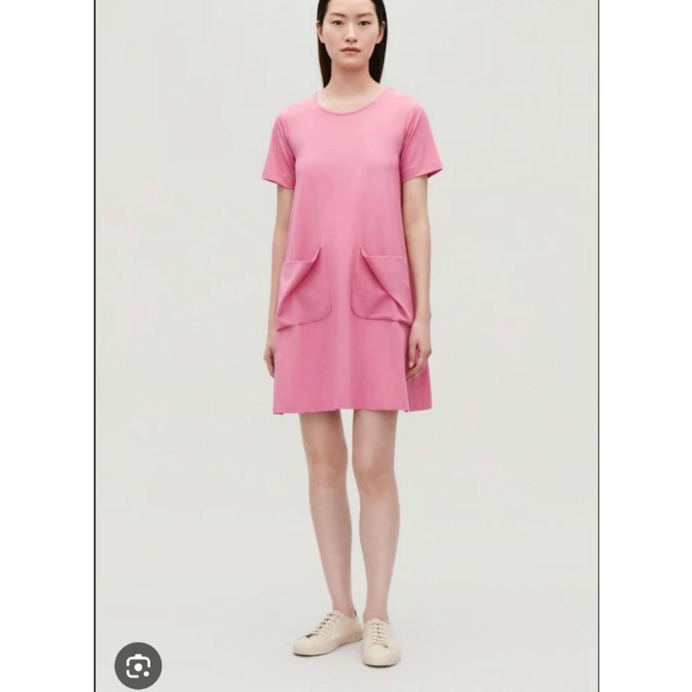 COS Pink A-Line Mini T-Shirt Dress with Pockets Size M